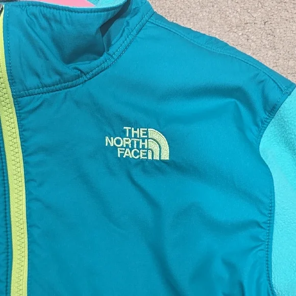 The North Face Turquoise and Aqua Fleece Jacket Girls Size Large (14/16) - Picture 3 of 5